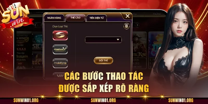 Các bước thao tác được sắp xếp rõ ràng