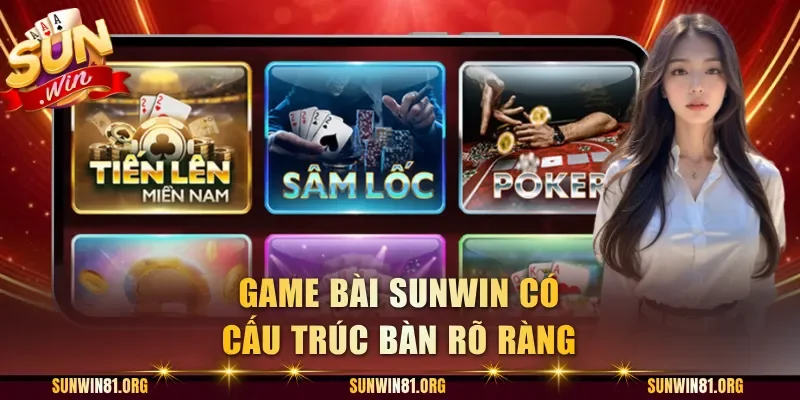 Game bài Sunwin có cấu trúc bàn rõ ràng