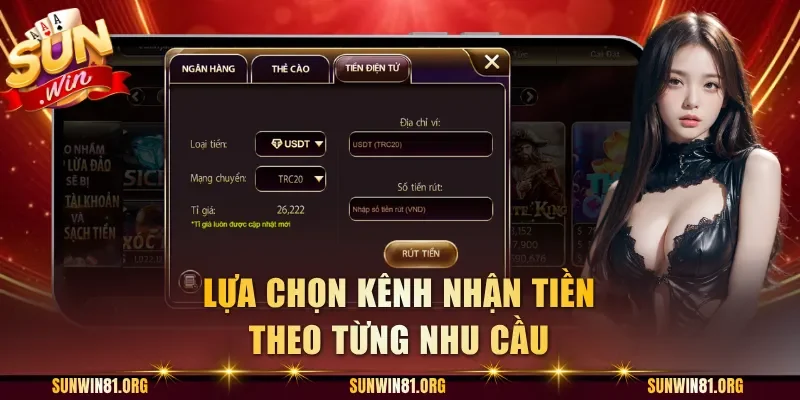 Lựa chọn kênh nhận tiền theo từng nhu cầu