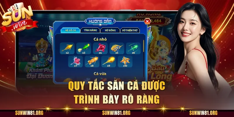 Quy tắc săn cá được trình bày rõ ràng
